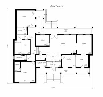 Проект одноэтажного дома с террасой